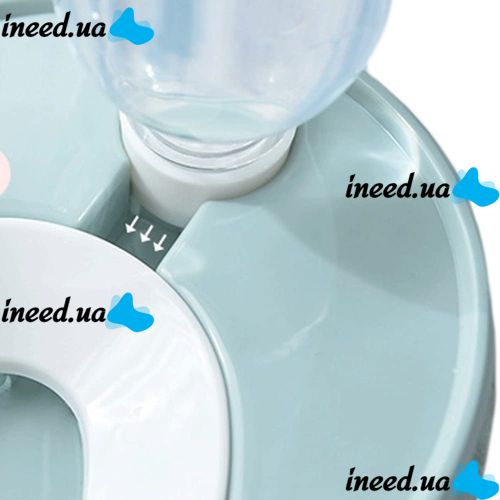 Годівниця з поїлкою для домашніх тварин Dog & Cat bowl 2в1 500мл, Миска зі сталі з автоматичним диспенсером для води для собак і котів синя