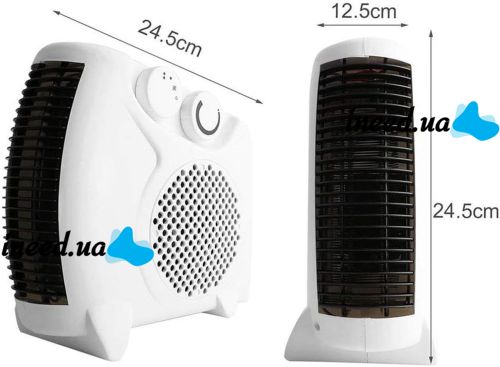 Domotec MS-5903 2000W Outdoor Electric Fan Heater , Portable Table Heater 2 in 1 with Thermostat Domotec MS5903 White