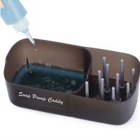 Натискний диспенсер органайзер Soap pump caddy для миючого засобу і кухонної губки 300мл, підставка для губок з мильницею дозатором Чорний