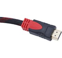 Усиленный кабель Hdmi to Hdmi 10м 1080p в обмотке Кабель-удлинитель HDMI-HDMI 10m 10 m, 10 м для монитора и телевизора в оплетке Черно Красный