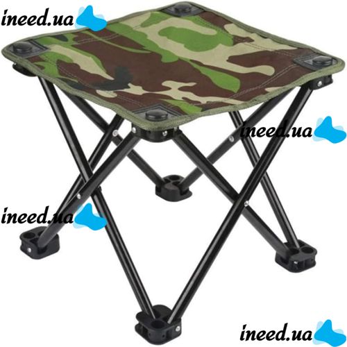Туристична складна табуретка Stool Folding Table ZDY01 до 130 кг з чохлом, Розкладний стілець 28x28x24 см для риболовлі та пікніка Камуфляжний