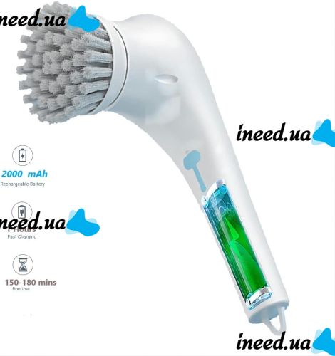 Електрична бездротова щітка Electric Cleaning Brush для миття та прибирання 5 в 1 багатофункціональна акумуляторна USB щітка з насадками для чищення