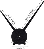 Великі 3D безшумні настінні годинники Diy Clock ZH01510 BLACK 90 см, Безкаракасні самоклеючі 3Д годинник цифри на стіну для дому, офісу чорні