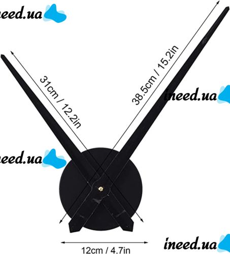 Великі 3D безшумні настінні годинники Diy Clock ZH01510 BLACK 90 см, Безкаракасні самоклеючі 3Д годинник цифри на стіну для дому, офісу чорні