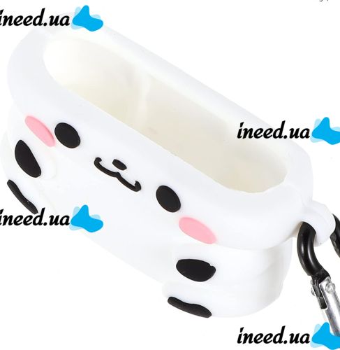Захисний протиударний чохол Case 3D Cute Cow корівка для навушників Apple AirPods Pro 1, 2 силіконовий кейс Корівка з повним захистом і карабіном