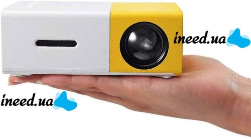 Портативний проектор міні кінотеатр мультимедійний Full HD Led Projector YG-300 мультимедійний домашній кінотеатр з динаміком, заряд від Power bank