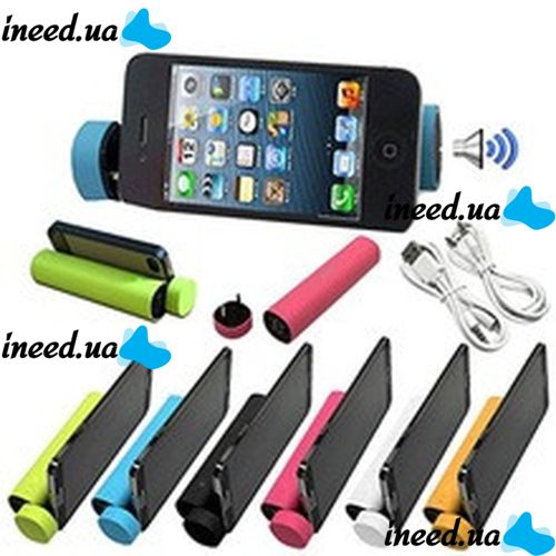 Portable Speaker 3 in 1 Bluetooth + Power bank, Speaker for Phone, (Black, White, Blue)