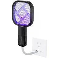Електричний USB знищувач комах Mosquito Swatter UKC 3945 від комах, Лампа мухобійка комарів і мух з УФ світлом від юсб Чорний