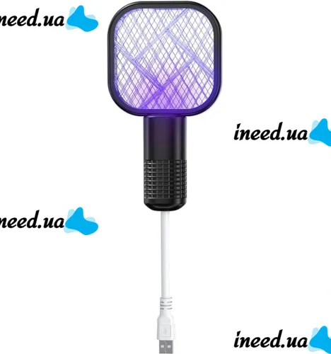 Електричний USB знищувач комах Mosquito Swatter UKC 3945 від комах, Лампа мухобійка комарів і мух з УФ світлом від юсб Чорний