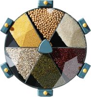 Настінний диспенсер карусель Rotatable Multi-Grain Cans для зберігання круп 6 відділень 360, що обертається органайзер сипучих продуктів з дозатором