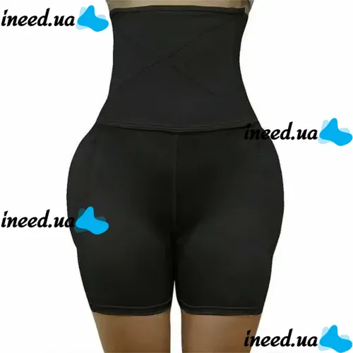 Corrective panties-shorts Body Hip Pants for buttocks enlargement with an overstated high waist and push-up effect, thigh-tightening Black