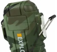 Электроимпульсная дуговая выдвижная зажигалка Explorer F13 две дуги от USB, Аккумуляторная электрозажигалка с защитой от ветра и пламенной дугой