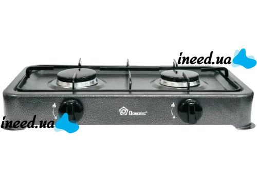 Настільний газовий таганок Domotec MS-6602 на 2 конфорки для їжі, двоконфорочна газова плита настільна варильна поверхня для балонного газу