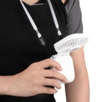 Folding Cordless Holding Fan YH-6 3 speeds with neck strap, Cordless USB Cordless Handheld Cooler YH6 White