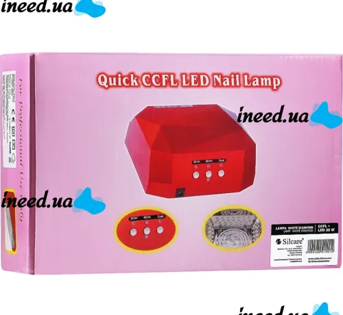 УФ лампа Beauty nail Diamond D-058 CCF + LED 36W для манікюру і педикюру гібридна лампа для сушіння нігтів, гель лаку 36Вт з таймером рожева
