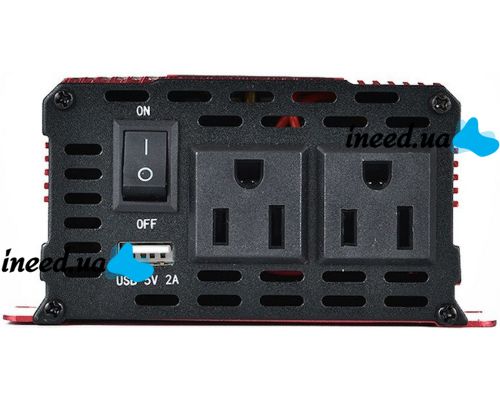 Автомобильный инвертор UKC 12V-220V 1000W KC-1000D авто преобразователь напряжения тока с LCD дисплеем от прикуривателя, аккумулятора с экраном