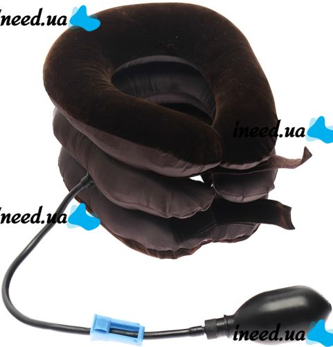 Orthopedic Stretching Therapeutic Inflatable Neck Collar Ting Pai MP-120 Brown Inflatable Massage Pillow for Neck Relief and Massage Brown
