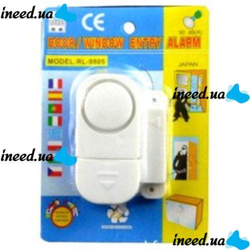 Wireless door and window alarm Door/Window Entry Alarm RL-9805, Sound with vibration sensor and sound of 90 dB RL9805 on batteries