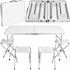 Aluminum Folding Picnic Table with Set with 4 Chairs Premier PR-FX8812 White Camping Folding Table Suitcase Folding Table