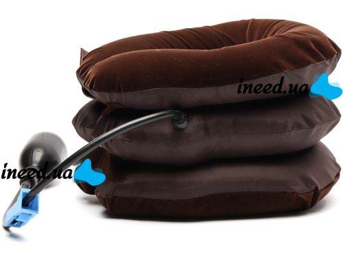 Orthopedic Stretching Therapeutic Inflatable Neck Collar Ting Pai MP-120 Brown Inflatable Massage Pillow for Neck Relief and Massage Brown