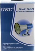 ER-66U 25W hand-held loudspeaker with a range of 500m rechargeable megaphone horn with remote microphone, voice recording and built-in siren ER66U