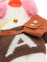 М'яка іграшка Huada Toys качечка в окулярах Lalafanfan 35 см, плюшева качка в одязі Cafe mimi duck Лалафанфан Біла