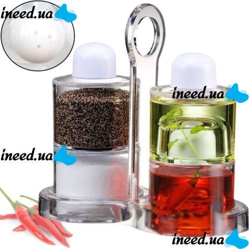 Настільний набір для спецій Spice Jar. O. V. S. P. stack Dispenser set органайзер для зберігання олії, оцту, перцю і солі на 4 ємності з підставкою