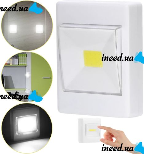 Світлодіодний настінний LED світильник COB UP! LP-9102E на батарейках light switch бездротовий переносний вимикач, підсвічування на магніті липучці