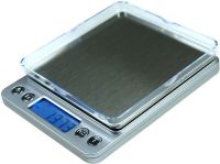 Большие ювелирные весы Domotec MS-1729 от 0.1 гр до 2000 гр на 2 кг граммовые электронные весы с 2-мя чашами тарами и дисплеем на батарейках Серые