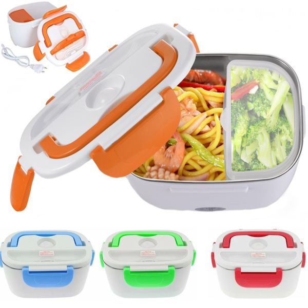 Электрический Ланч Бокс Electric lunch heater box с подогревом от сети 220v на 2 отделения, Пищевой термо судочек контейнер для еды