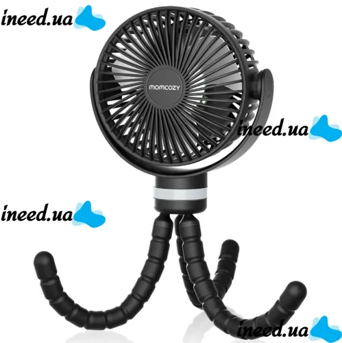 Momcozy table fan with flexible tripod for baby strollers, Rechargeable octopus air cooler with flexible mount 3 modes of operation