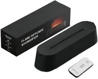 Зволожувач повітря нічник з ефектом полум'я 150мл Flame Diffuser Humidifier DQ709 з RGB підсвічуванням, Аромадифузор з імітацією вогню 9133 Чорний