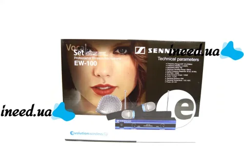 Бездротовий комплект з 2-х мікрофонів Sennheiser EW - 100 радіосистема два радіомікрофона і база