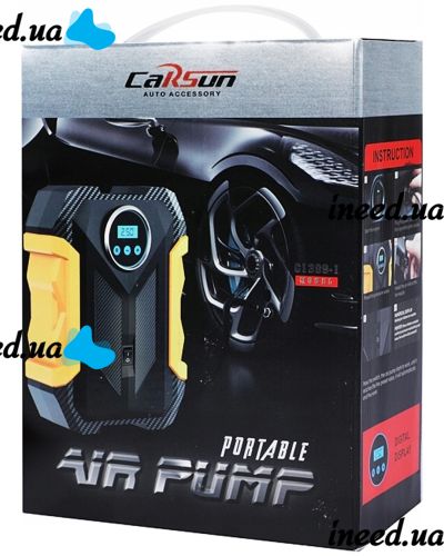CarSun Air Pump C1399-1 Car Compressor with Display and Lamp for Pumping Tires from a Cigarette lighter 12V Car Air Pump