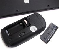 Комплект бездротова ультратонка Bluetooth клавіатура і миша UKC WI1214 Black набір 2 в 1 для ПК комп'ютера ноутбука з USB адаптером 2.4 GHz Чорний