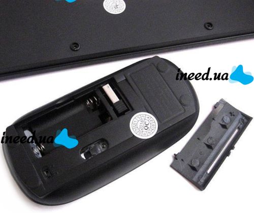Комплект бездротова ультратонка Bluetooth клавіатура і миша UKC WI1214 Black набір 2 в 1 для ПК комп'ютера ноутбука з USB адаптером 2.4 GHz Чорний