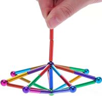 Кольоровий магнітний конструктор Buckyballs Buckybars Neo Mix Color 64 деталей, головоломка антистрес, 36 шт. магнітні палички і 28 шт. кульки Бакібарс