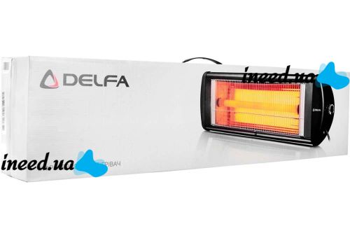 Інфрачервоний електричний обігрівач Delfa HI 2123 кварцовий підлоговий електрообігрівач зі штативом стійкою 2500W настінний УФО для дому 