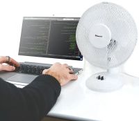Настольный вентилятор Domotec MS-1624 портативный поворотный электровентилятор 2 режима скорости с защитной сеткой для дома 23W MS1624 Белый 