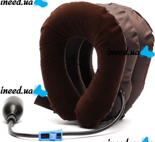 Orthopedic Stretching Therapeutic Inflatable Neck Collar Ting Pai MP-120 Brown Inflatable Massage Pillow for Neck Relief and Massage Brown