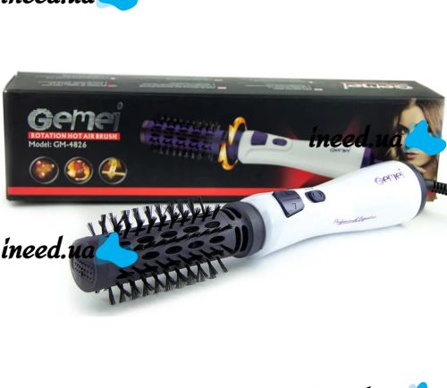 Hair Dryer Comb for drying hair Gemei GM-4826 1000W Rotating Hair Dryer styler, brush comb, multi-styler for styling, curling and curls Geemy