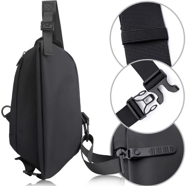 Мужская сумка через плечо Baellery Cross Body Bag JXA1808 нагрудная водонепроницаемая повседневная бананка на грудь из искусственной кожи 13Х17 см