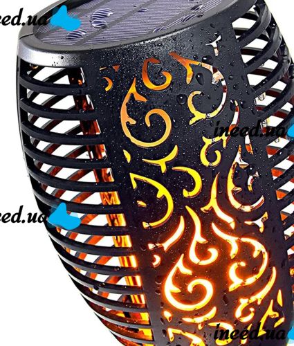 Садовий ліхтар з ефектом полум'я Solar Flame Led Light XF-6017 52 см водонепроникний вуличний LED світильник факел на сонячній батареї XF6017