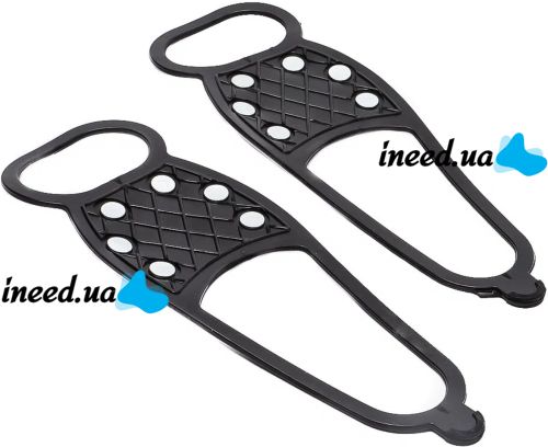 Ice climbers with full metal spikes for shoes size 36-45, rubber overlays for shoes with metal spikes for walking on ice and snow