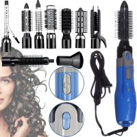 Hair dryer comb for drying hair Gemei GM-4833 10 in 1 styler brush brush, set for styling and curling, multi-styler with replaceable nozzles 1000W
