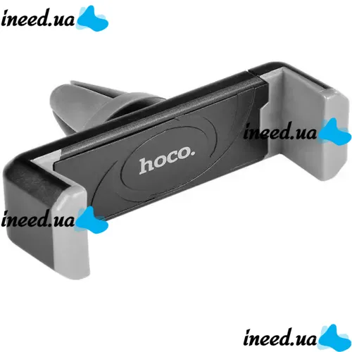 Universal Hoco CPH01 Phone Holder 5.5-8.5cm in Car Ventilation Deflector, Hoco Clip-on Car Holder in Smartphone Air Duct Grey