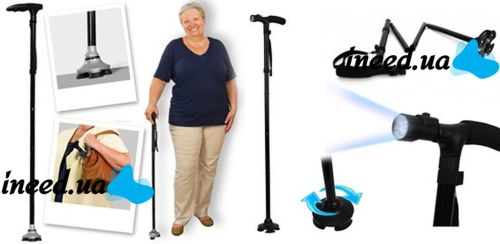 Трость складная с подсветкой, телескопическая трость,Trusty Cane (Трасти Кейн)