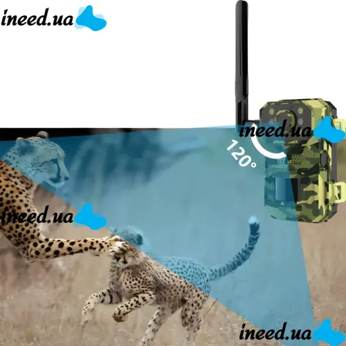 Photo Trap for Hunting Owl Hunting ESCAM QF380 Solar 4G with Motion Sensor and Solar Panel Outdoor Camera with LTE Module Powered by 18650 Battery Camouflage