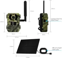 Photo Trap for Hunting Owl Hunting ESCAM QF380 Solar 4G with Motion Sensor and Solar Panel Outdoor Camera with LTE Module Powered by 18650 Battery Camouflage