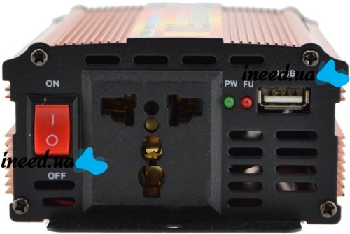 Автомобільний інвертор UKC 24V - 220V 1000W авто перетворювач напруги струму від прикурювача і акумулятора зарядний із захистом від перегріву 1000Вт